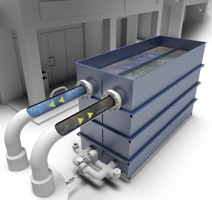 OxyShark wastewater treatment system single unit flow pattern